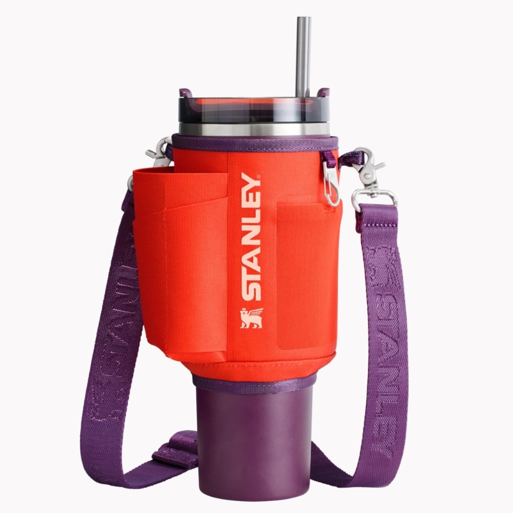 Stanley tigerlily plum  Quencher Carry-All with crossbody strap